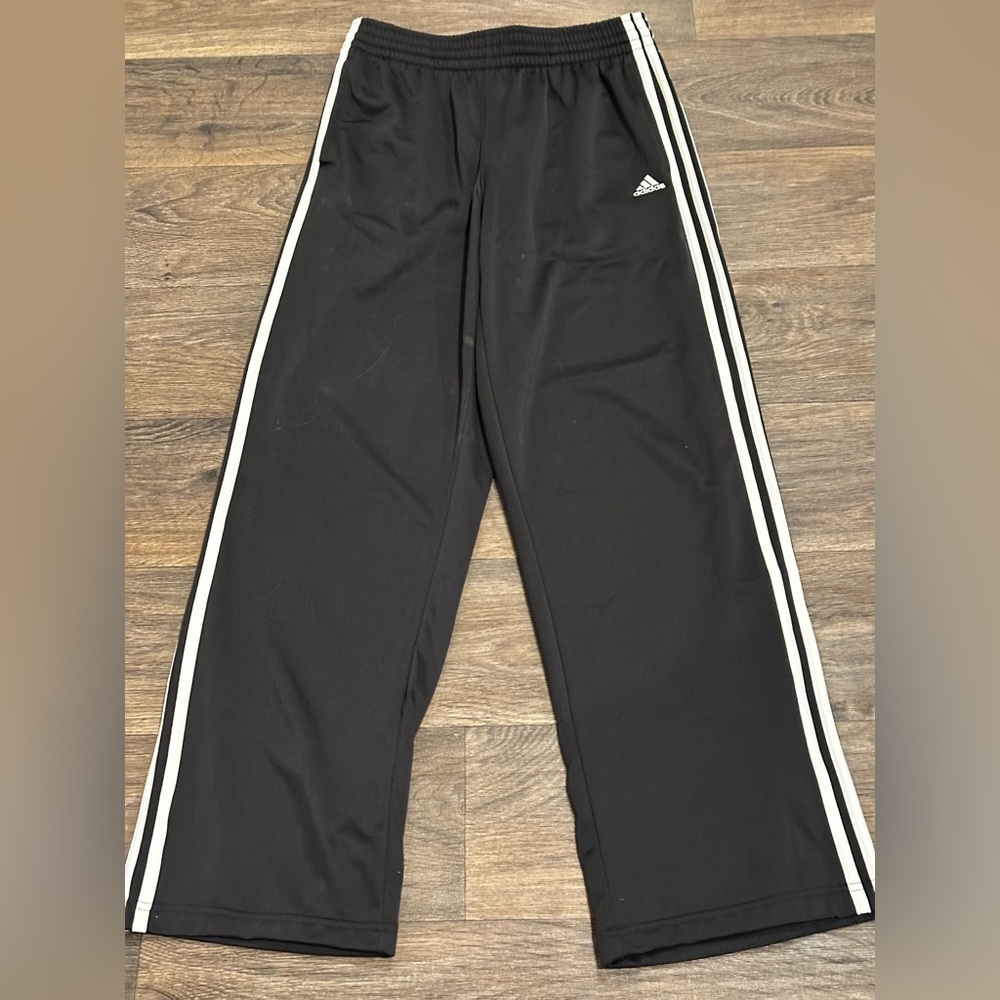 adidas Black Track Pants with White 3-Stripes - Picture 4 of 5